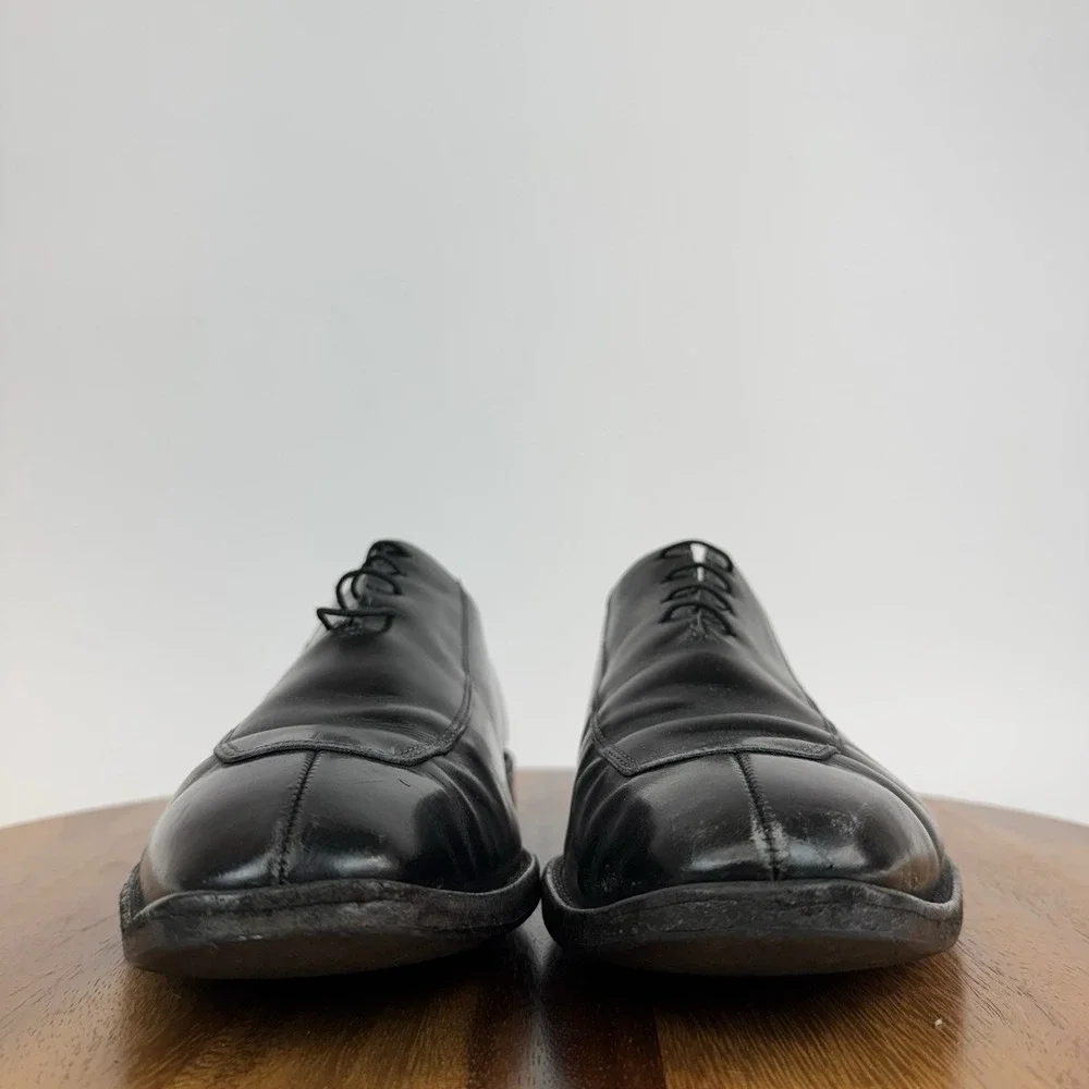 Mens Allen Edmonds Berkeley Black Leather Apron Toe Oxfords Dress Shoes Size 9.5